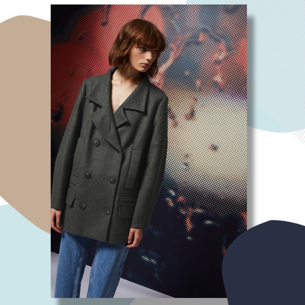 TOPSHOP Charcoal Pea Coat